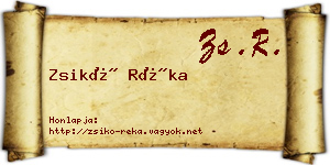 Zsikó Réka névjegykártya